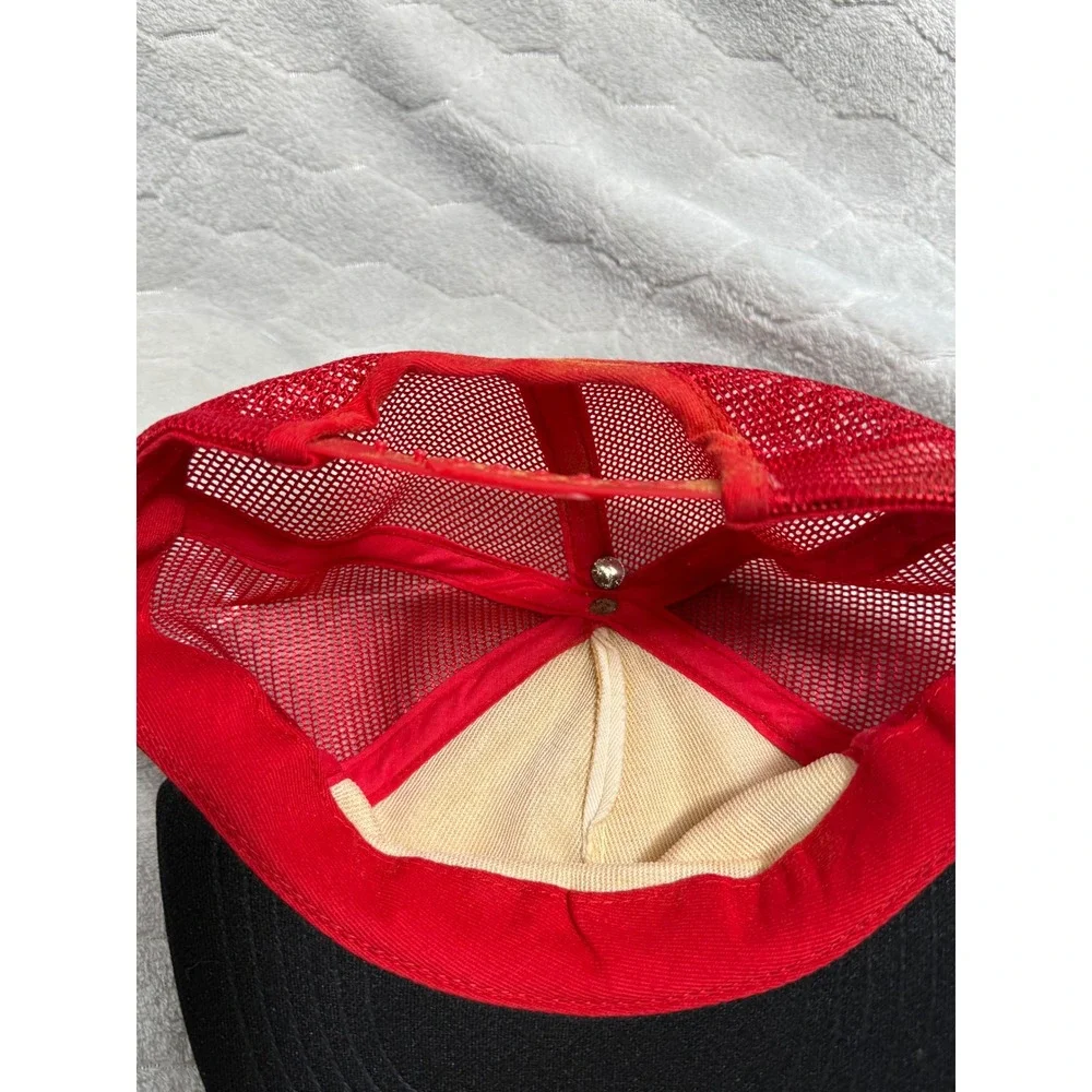 Vintage Ford Motor Credit Company Trucker Hat Red Black Mesh Snapback USA Made